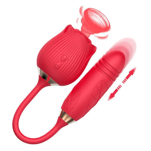2 in 1 Rose Vibrator Sex Toy