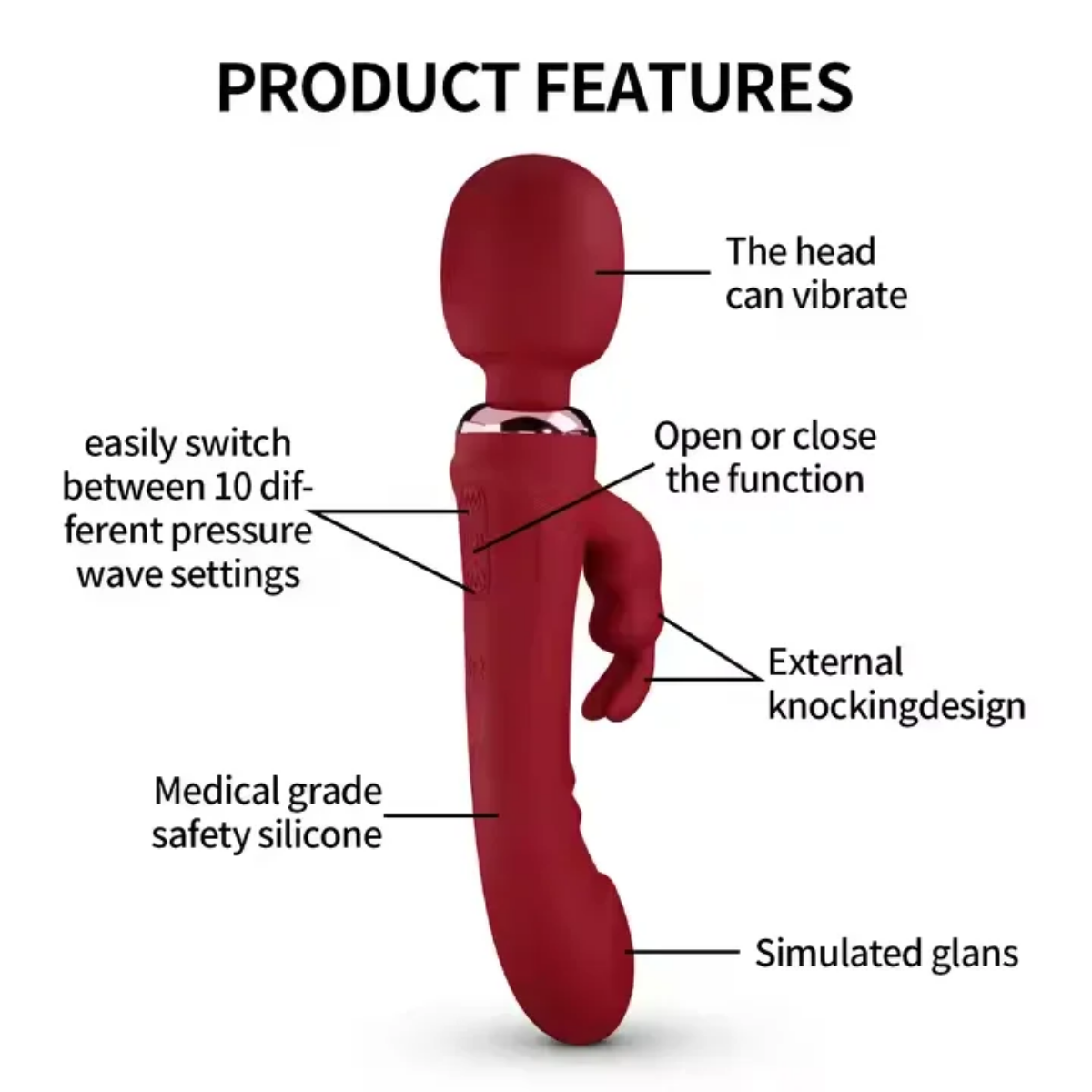 3 in 1 Dildo Wand Vibrator - Image 3